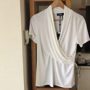 NWT Donna Karen Side Ruche Top